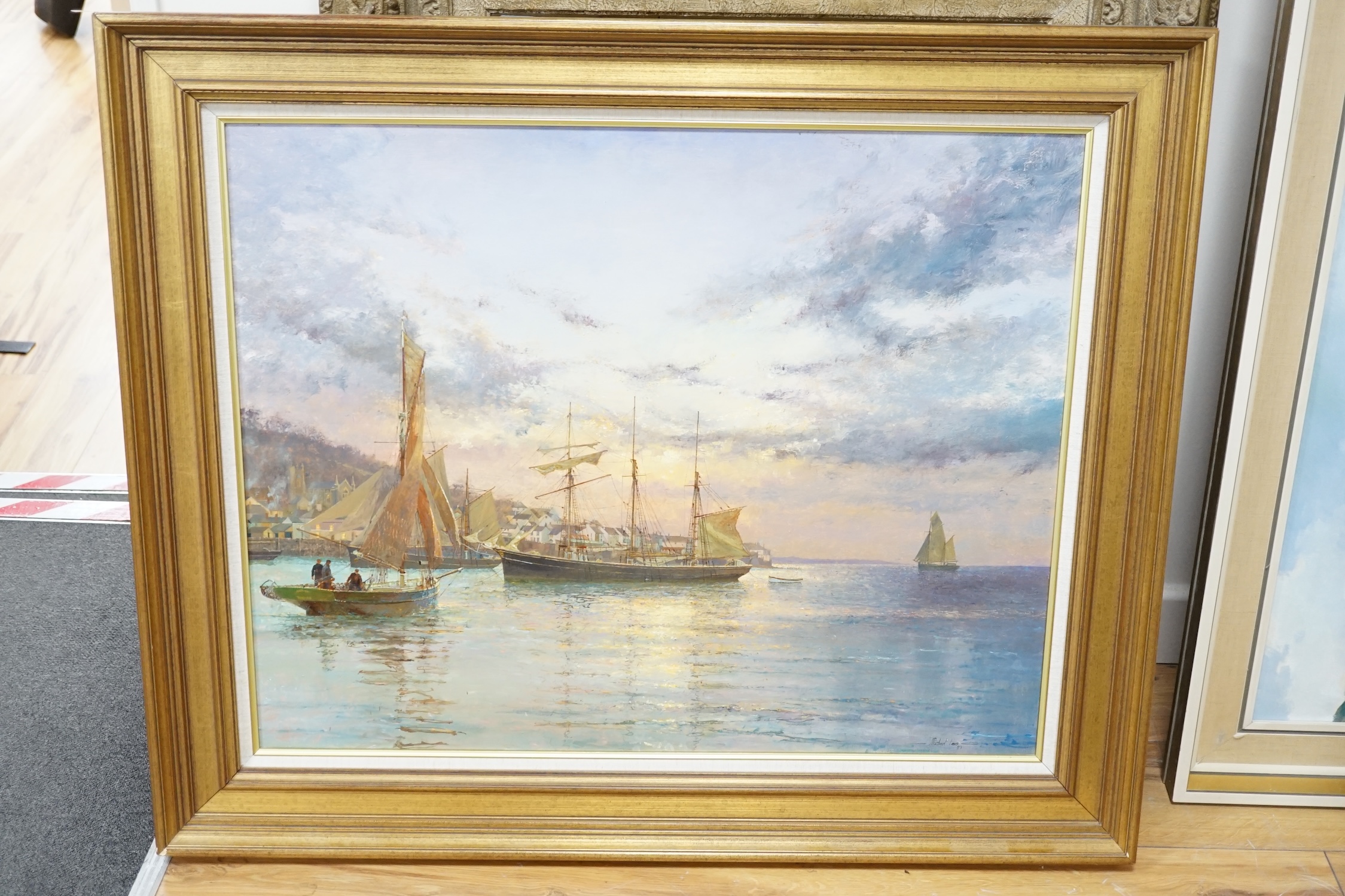 Michael Lees (20th. C), oil on canvas, Study of 'The Kathleen and May', signed and dated '93, Gallerie Marin label and various details verso, together with a booklet regarding the same ship, 59 x 74.5cm. Condition - good
